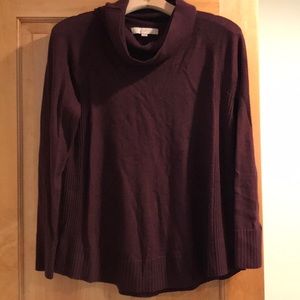 Burgundy Loft Turtleneck Swing sweater